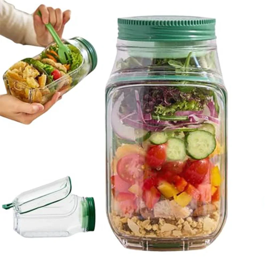 Fresh & Easy Salad Container - Leak Proof Portable Pod for On-The-Go Meals